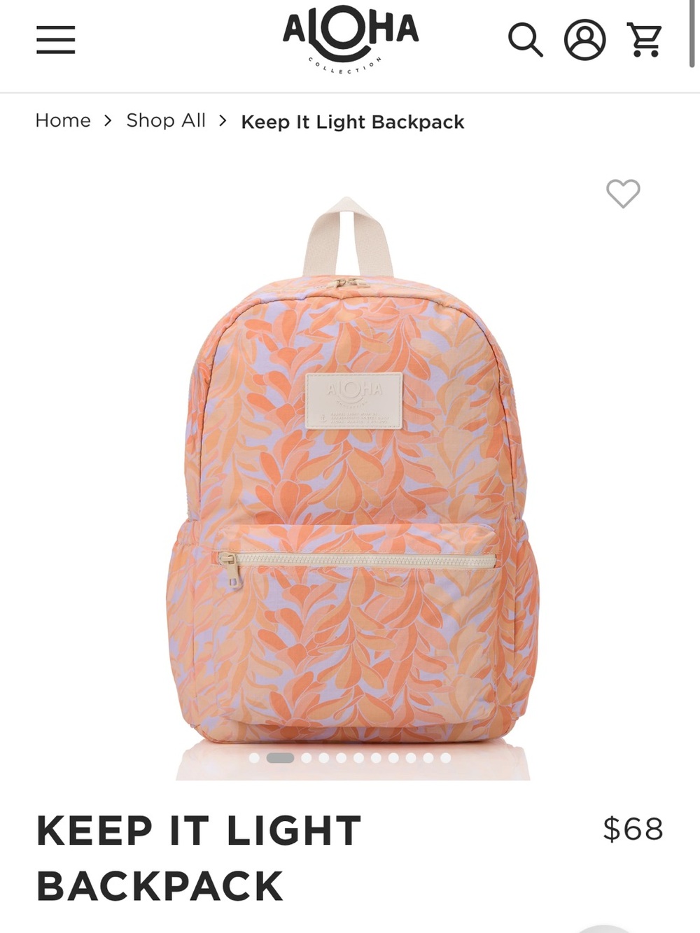 NWT ALOHA COLLECTION lei strand Backpack